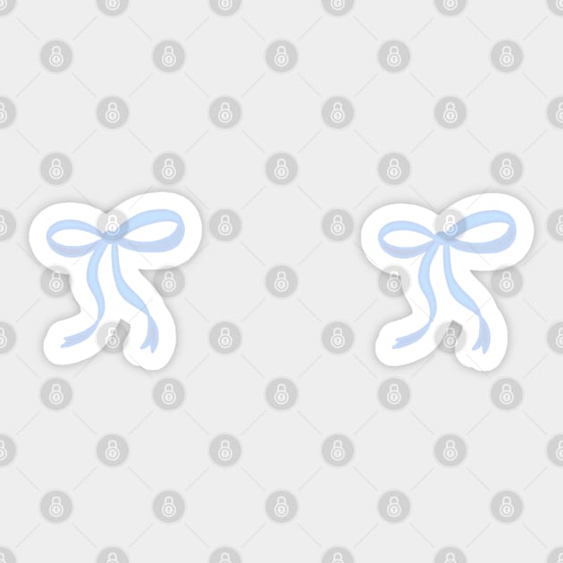 pair of cute Coquette baby blue ribbon bows repeating pattern seamless girly aesthetic this is me if you even care Sticker by JuneNostalgia